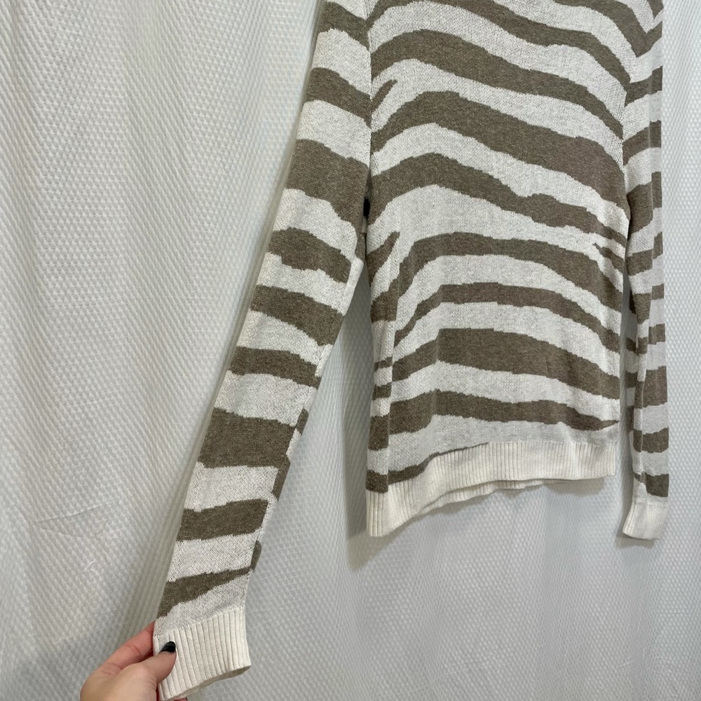 A New Day Animal Print Striped Crewneck Pullover Cotton Sweater Size XS - Picture 8 of 12
